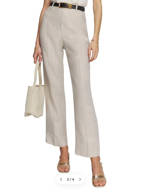 Reformation Pants - 100% linen. Reformation Petites Freddie Linen Pant Oatmeal - Size 4P